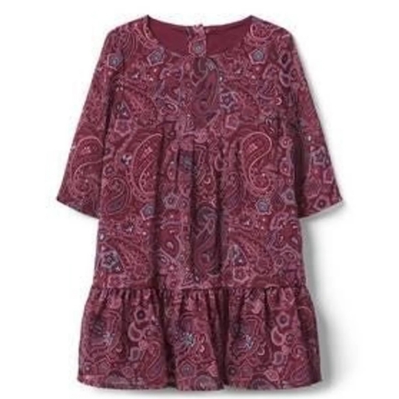 3T Toddler Dress Paisley Print with Ruffle Hem - Picture 1 of 8